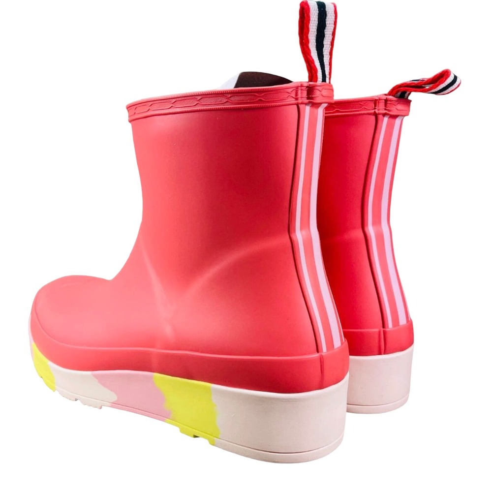 Hunter Play Short Womens Size 7 Rubber Rain Boots Stripe Sole Polaris Pink New - Picture 6 of 10
